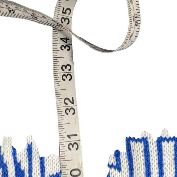 Kangaroos Knit Striped Pattern Blue White Scarf Lightweight - Picture 4 of 12